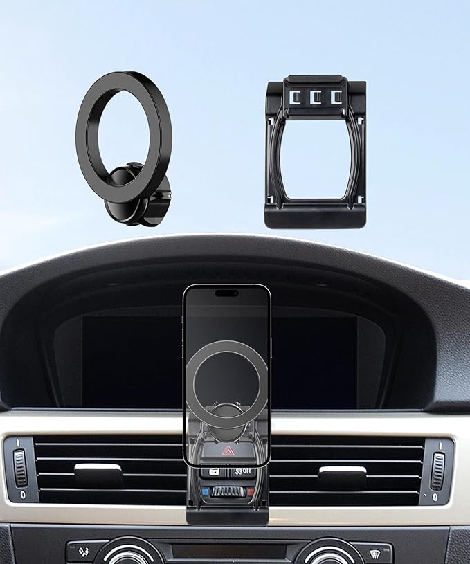 Car Phone Holder for 2005-2012 BMW 3 Series 2008-2013 M3 Accessories, 360° Rotation Phone Mount Compatible with MagSafe, Cell Phone Holder Does Not Affect Air Vent