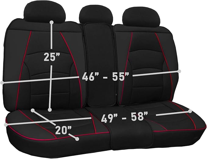 FH Group Car Seat Cover for Back Seat Solid Gray Faux Leather - Universal Fit, Rear Seat Covers for Cars with Rear Split Bench, Car Seat Cushions, Car Interior Accessories for SUV, Sedan, Van