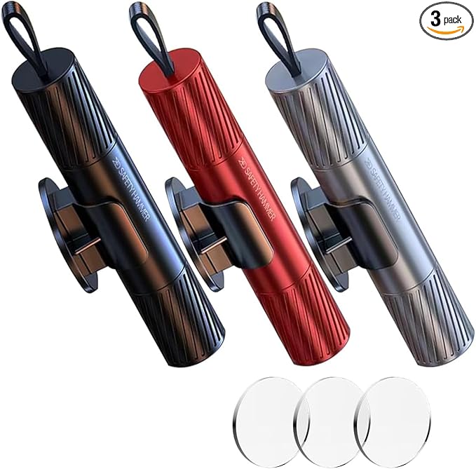 Safety Hammer - New safety glass breaker, underwater safety hammer, car hammer, seat belt cutter, window breaker, emergency escape tool, suitable for various glass breakers, safety hammer (3 pieces)