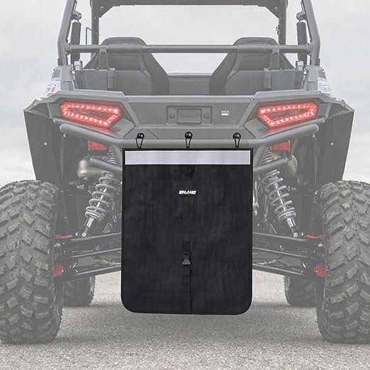 Ehaho UTV ATV Mesh Trash Bag with Reflective Strip, Universal Off-Road Trash Organizer, Large Mesh Sack with Carabiners, Fits Polaris RZR,Can-Am,CFMOTO,Arctic Cat,Pioneer,Golf Cart(Black)