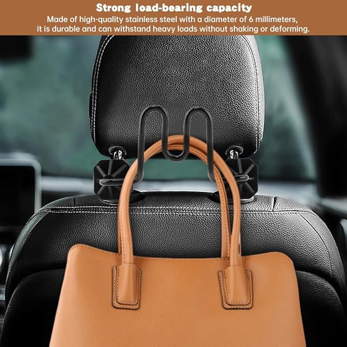 2-Piece Hard Hat Holder for Truck Seat & Car Back, Heavy Duty Dual Hook Organizer for Hats, Safety Vests, & Gear - Perfect for Construction Workers, Commuters, & Work Truck Accessories