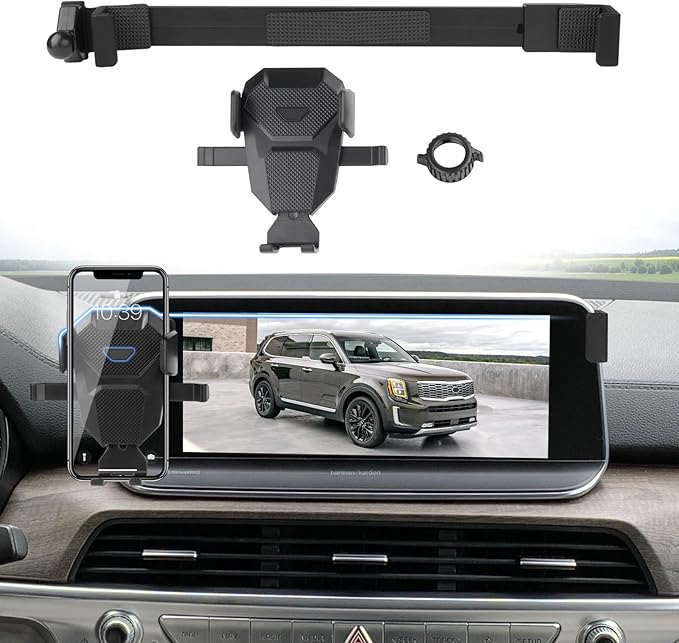 Car Phone Holder for 2020 2021 2022 Kia Telluride Accessories,Adjustable GPS Telluride Phone Mount ONLY for 10.25-inch Screen,Hands-Free Ultra Stable Phone Stand for All Phones