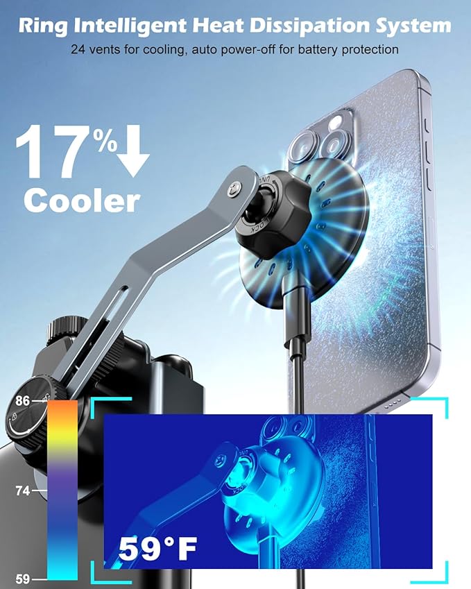 CloudValley Qi2 15W Wireless Charger Phone Mount for Tesla Model Y/3,【Extendable Metal Holder】 Compatible with iPhone MagSafe, Magnetic Adjustable Car Holder for Tesla Model 3 Highland/Y Juniper