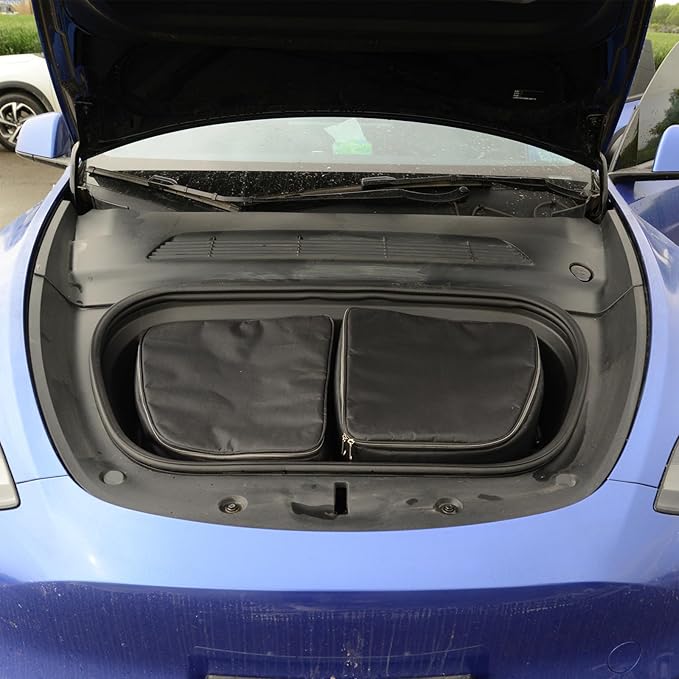 Front Trunk Organizer with Cooler Bag for Tesla Model Y，carry ice cold frunt drinks Beer，food and snacks，thermal insulation (For Model Y a pair)
