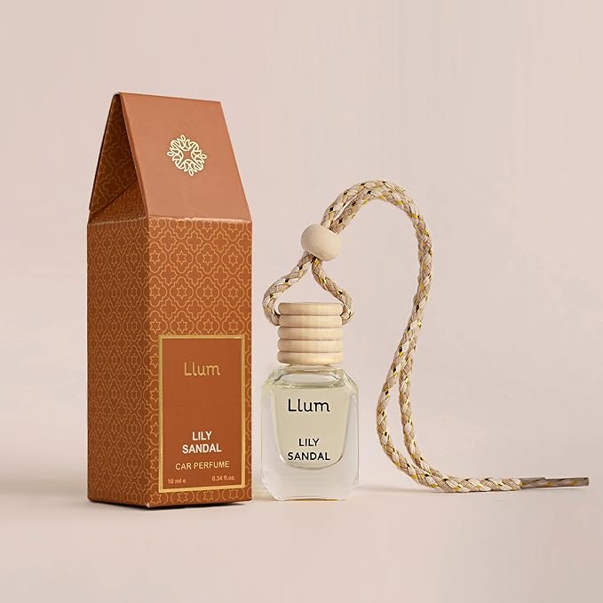 Lily Sandal Hanging Car Air Freshener |10ml, 0.34 fl.oz| Luxury, Organic, Toxin-Free, Alcohol-Free, Pet Friendly Perfume | Interior Accessory for fresh Aroma |Long Lasting Fragrance up to 30 Days