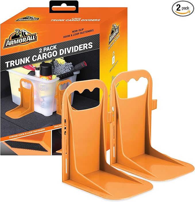 Armor All Trunk Cargo Blocks, 2 Pack of Cargo Dividers, Hook & Loop Trunk Organizer Blocks to Hold Cargo in Place for Cars, Trucks, SUVs, Vans, Cargo Containment System, Trunk Dividers (2 Pieces)