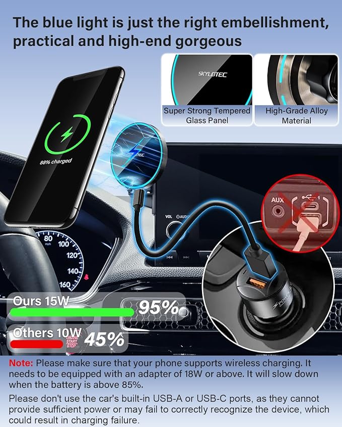 Phone Mount for 2022-2025 Chevrolet Chevy Silverado/GMC Sierra 1500 Accessories 13.4-inch Screen Fixed Clip, Car Magnetic Phone Holder for MagSafe, Magnets Fast Wireless Charger Cell Phone Base