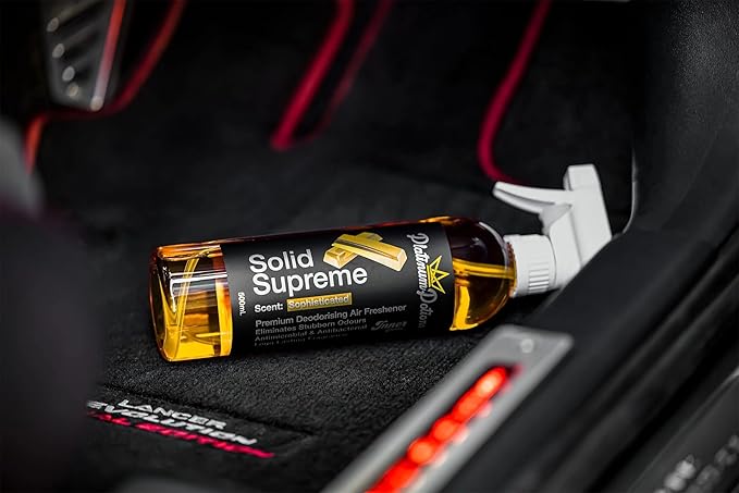 Water-Based Car Air Freshener Spray | Luxury Automotive Deodorizer | Mold-Resistant Formula | Eliminates Odors and Refreshes Vehicle Interior | 17 fl oz | Solid Supreme