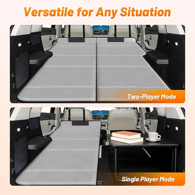 Trunk Folding Bed for Kia Sportage, Portable Non-Inflatable Car Mattress, Easy-to-Clean Material with Convenient Storage, Inflation-Free Design, Car Camping Accessories, SUV Mattress, Gray
