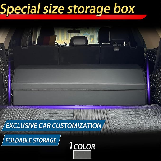 Car Trunk Organizer for Lex GX 460 2010-2023 - Custom Fit,Large Space Outdoor Trunk Organizer with Leather,Black,Adjustable Partition Design,All-Season Use,for Lex GX 460 2010-2023