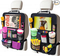 Car Organizer Kick Mats Back Seat Protector, Car Back Seat Organizer with Tablet Holder Pocket for Kids, Travel Accessories with 10 Storage Pockets, 2 Pack