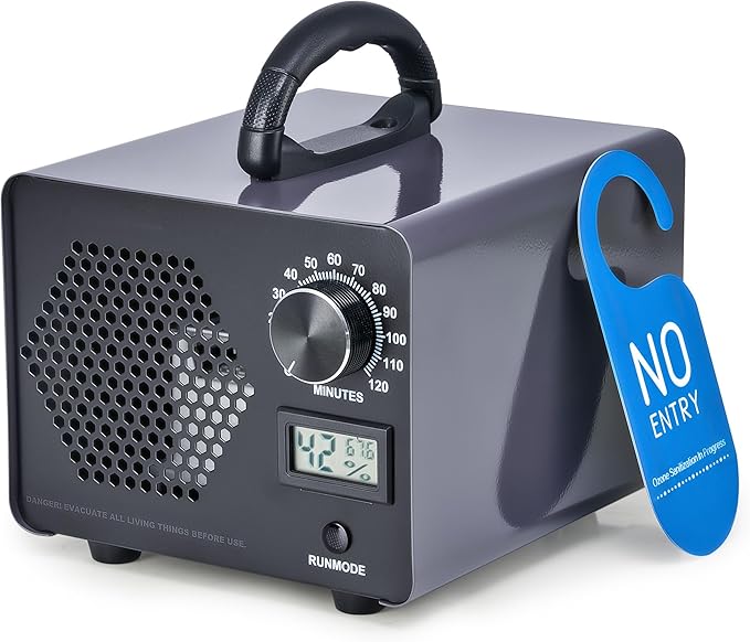 0zone Generator 60,000mg/h - Industrial & Home Home O3 Air Purifier Deodorizer, Air Ionizer Odor Clean for Rooms, Smoke, Cars, Pets | Covers 3,200 Sq Ft | Timer Function