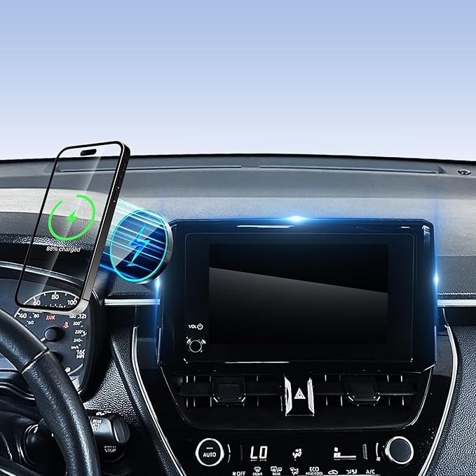 Phone Mount for Toyota Corolla/Corolla Hatchback 2019-2026/ Corolla Cross 2022-2026 Accessories 8-Inch Screen, Car Phone Holder Compatible with MagSafe, Strong Magnets Fast Wireless Charger Base