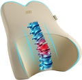 Skechers Air-Cooled & Memory Foam Lumbar Pillow,Lumbar Support Pillow for Office,Chair Lower Back Pain Relief Lumbar Pillow,Ergonomic Design Back Support Pillow for Office Chair,Car,Home,Travel,Beige