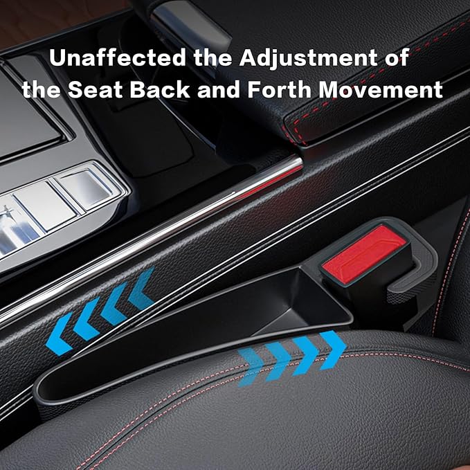 2025 Upgrade Short Car Seat Gap Filler, Seat Gap Organizer with Phone Holder, Car Seat Accessories, Car Organizer Fit Sedan SUV Truck-2PCS Black