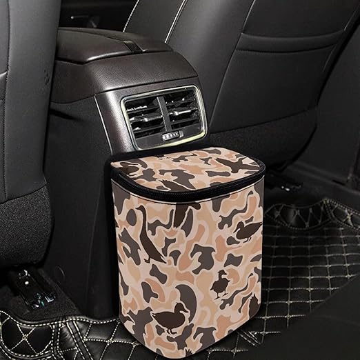 Duck Camouflage Car Trash Can Organizers Garbage Bag Hanging Garbage Can Leakproof Car Trash Can Multipurpose Bag Basket Automotive Accessories Decor Organizers Bag