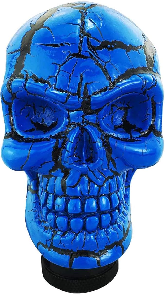 Abfer Car Gear Shifter Knob Skull Car Accessories Stick Shift Knobs with Black Pattern Fit Most Manual Automatic Vehicle (Blue)