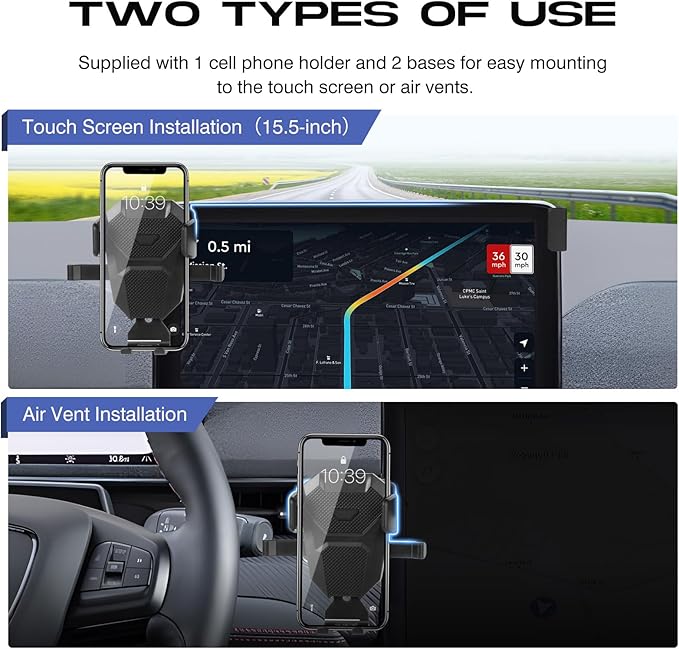 Car Phone Holder for 2021-2025 Ford Mustang Mach-E Accessories,Adjustable GPS Mach-E Cell Phone Mount ONLY for 15.5-inch Screen,Hands-Free Ultra Stable Air Ven Phone Stand Anti-Shake