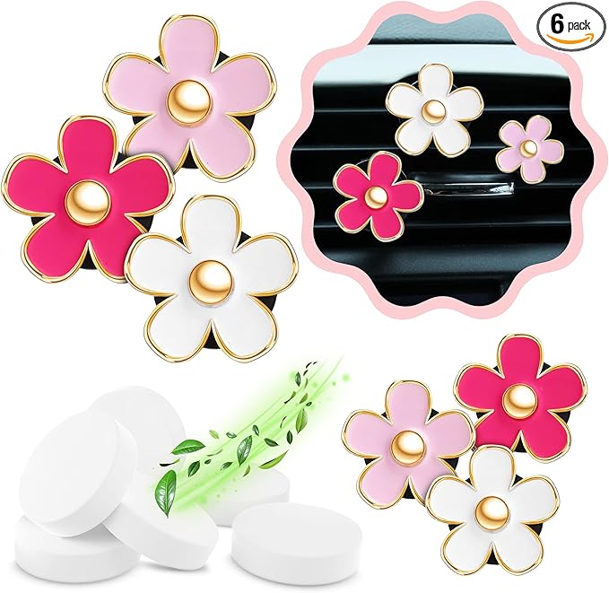Girl Car Accessories, Air Freshener Car, Pink Decor for Teens, Women, Cute Vent Clips Stuff, Decorations Interior Aesthetic