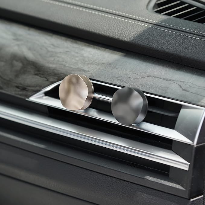THEDOTS Gold Car Air Freshener Vent Clip, Cashmere Wood Chestnut Scent, Luxury Metal Interior Decor, Premium Holiday Gift Idea