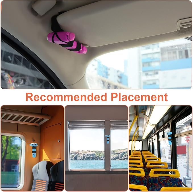 THINKWORK Window Breaker - Pink-Blue Car Safety Hammer Gift for Lady and Men, Three-in-One Emergency Escape Tool with Seat Belt Cutter, Safety Emergency Car Escape Tool for Family, Women, Children