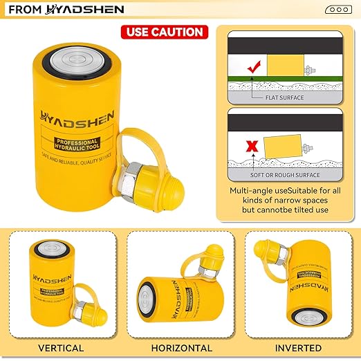 10 ton Hydraulic Cylinder Jack Sets Porta Power Ram Jack Kit with CP-180 Hydraulic Hand Pump, 2” Stroke Hydraulic Cylinder Jack Single Acting Lifting Cylinder Retract Automatically