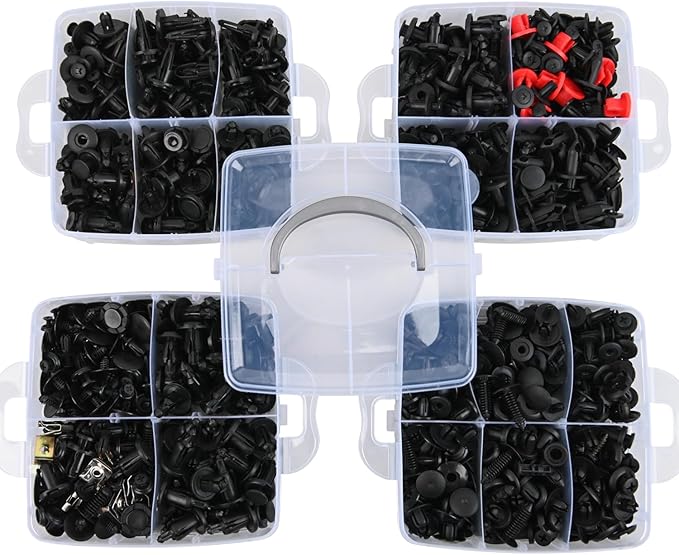 GOOACC 941Pcs Car Retainer Clips and Auto Body Fasteners Assortment-30 Most Popular Sizes Nylon Bumper Fender Rivets with 10 Cable Ties for Ford GM Toyota Honda Chrysler Benz Nissan, etc.