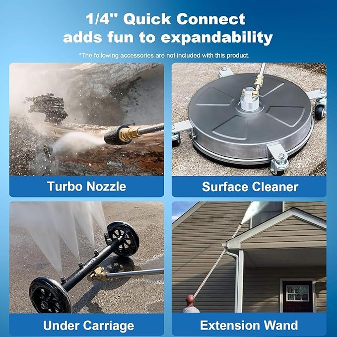 Pressure Cleaner, Heavy Duty Power Cleaner with Foam Cannon, 4 Nozzle Tips,33FT Hose and Soap Bottle for Home/Cars/Driveways/Patios/Decks/Fences