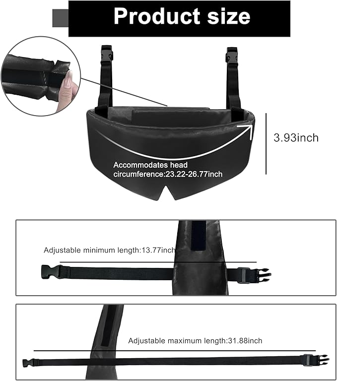 Travel Pillows for Airplanes, 2 Pack Airplane Head Strap with Silk Eye Mask for Sleeping, Long Flights & Car Road Trips 360°Headrest Neck Support, Stops Bobbing, Small & Compact (Pink+Black)