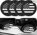 JUSTTOP Car Cup Holder Coaster,American Flag Non-Slip Insert Car Cup Coaster,Car Accessories Interior for Women and Man,4 Pack Black