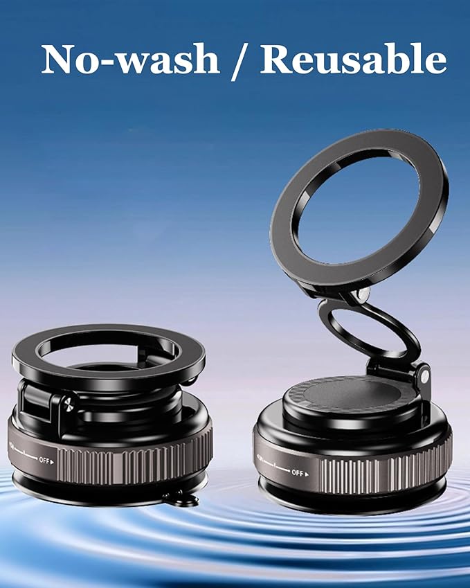 Magnetic Phone Holder, for Magsafe Car Phone Mount, Hands-Free 360° Vacuum Suction Cup Phone Holder for Car/Gym/Mirror/Shower, Compatible with iPhone 17/16/15/14/13/12 Pro Max/Android