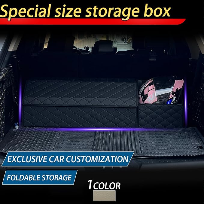 Car Trunk Organizer For Audi S4 2010-2016 - Custom Fit,Large Space Outdoor Trunk Organizer with Leather,Split Design,Adjustable Partition Design,For Audi S4 2010-2016