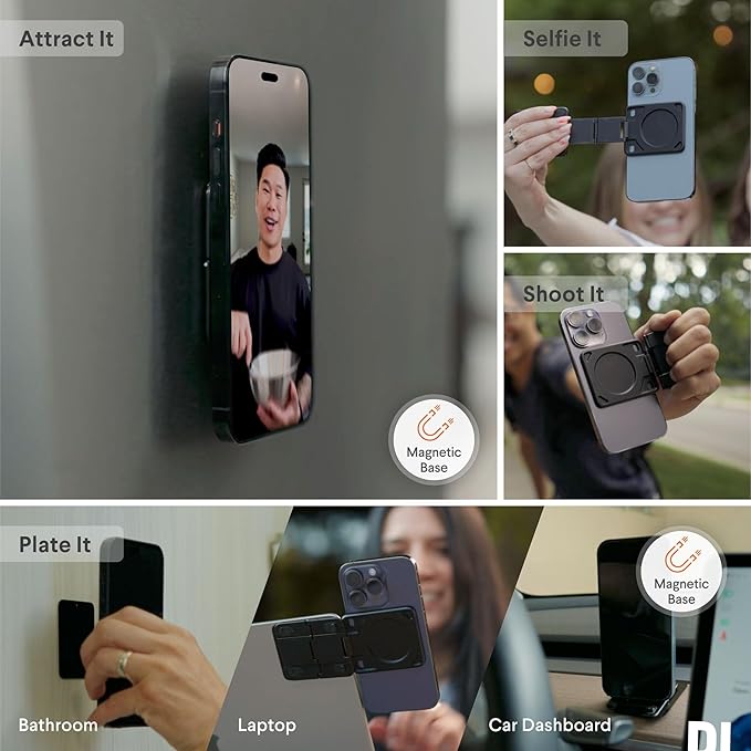 Kenu Stance+ 10-in-1 MagSafe Super Gadget, Magnetic Tripod Stand, Car Vent+Dash+CD Mount, Finger Holder, Airplane Mount, Selfie Stick, More