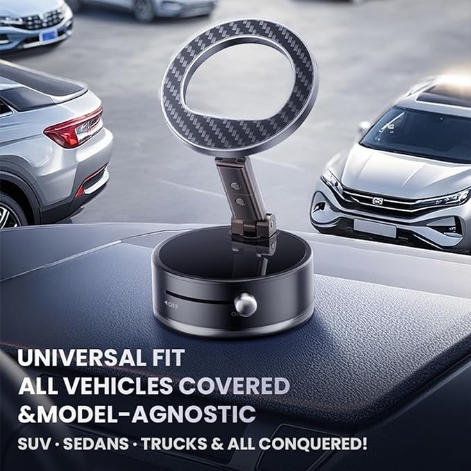 Car Cell Phone Holder Compatible with iPhone Mag-Safe Car Mount, Magnetic Car- Mounts, 360° Adjustable Carbon Fiber
