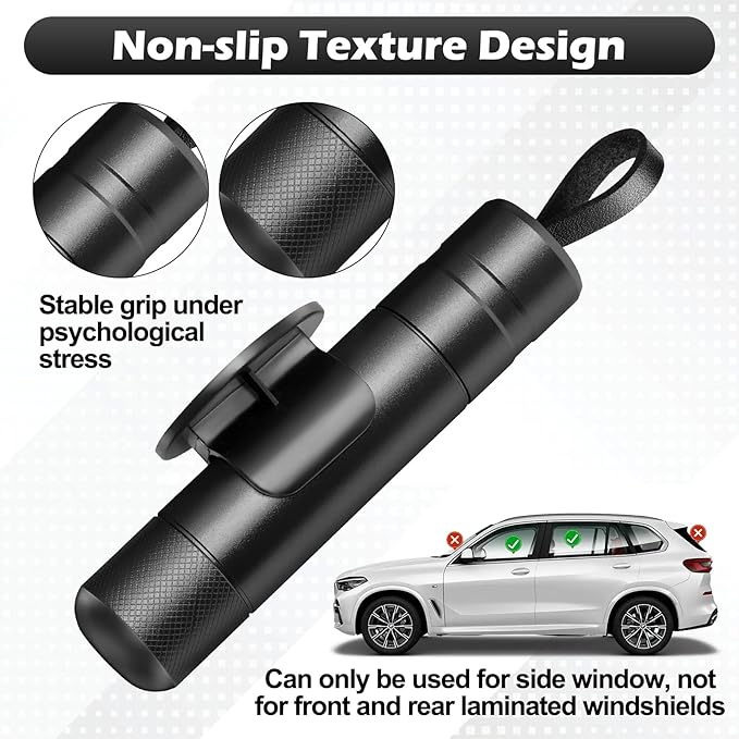 4PCS Safehammer - Upgraded Safe Hammer Glass Breaker Under Water, Window Breaker Tool for Emergency Land and Under Water Escape Seat Belt Cutter and Glass Breaker for Automotive Accidents