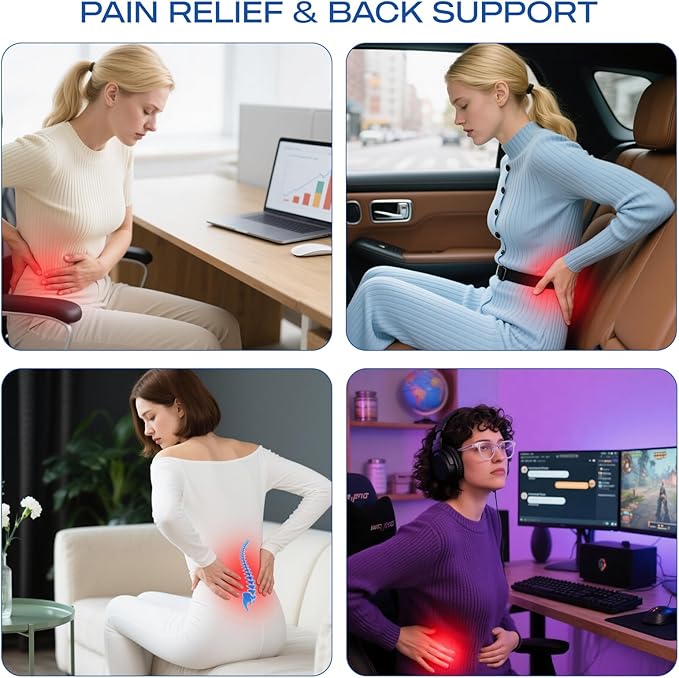 Skechers Lumbar Support Pillow for Office Chair,Memory Foam Lumbar Pillow,Lower Back Pain Relief Lumbar Pillow,Ergonomic Design Back Support Pillow for Office Chair,Car,Home,Travel,Black