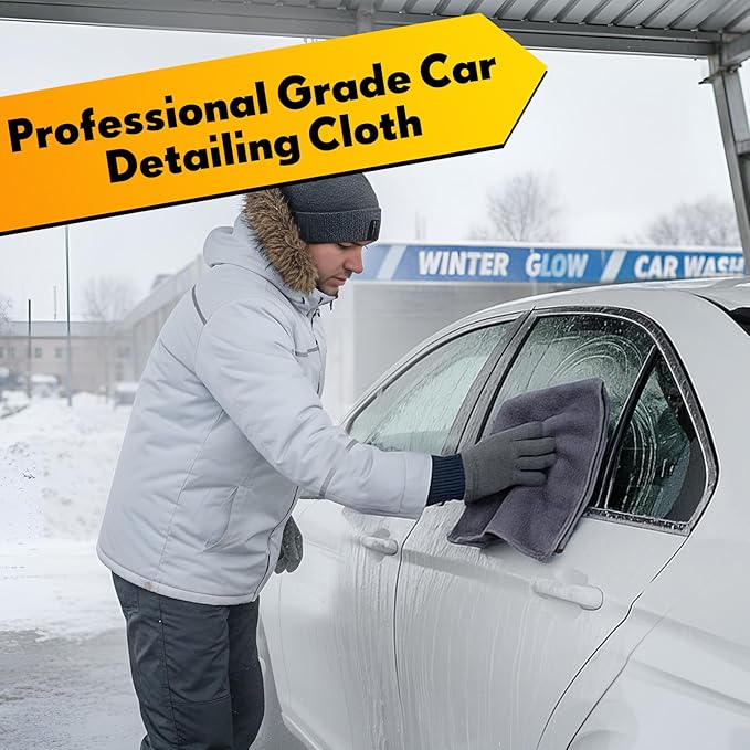 Nuenen Microfiber Cleaning Cloths for Cars 16 x 16 Inch Ultra Absorbent Car Towels Drying Reusable Cleaning Supplies House Kitchen Window Microfiber Towel (Gray,60 Pcs)