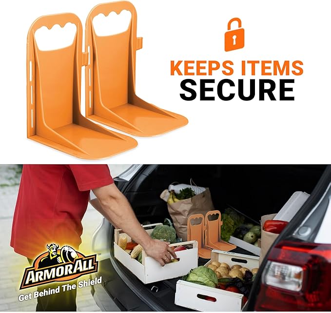 Armor All Trunk Cargo Blocks, 2 Pack of Cargo Dividers, Hook & Loop Trunk Organizer Blocks to Hold Cargo in Place for Cars, Trucks, SUVs, Vans, Cargo Containment System, Trunk Dividers (2 Pieces)
