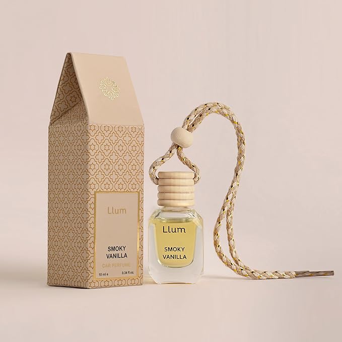 Smoky Vanilla Hanging Air Freshener for Car, Home | with AC Vent Clip |10ml, 0.34 fl.oz|Luxury, Organic, Toxin-Free, Alcohol-Free Perfume|Interior Accessory for fresh Aroma|Long Lasting Fragrance