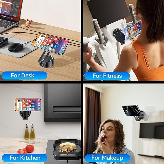 Electric Vacuum Magnetic Car Phone Mount,Vacuum Suction Car Phone Holder Hands-Free,Adjustable Foldable Magnetic Suction Cup Phone Mount,Strong Magnetic Car Mount for Smooth Surface(New-Siver)