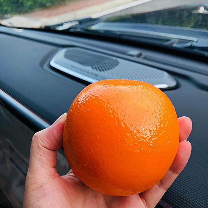 Cute Orange Healing Figures Car Dashboard Decorations Accessories Interior for Women Men, Funny Natural Collectibles Figurines Ornaments for Auto Dash Board Windows Decor Home Office Desk Decoration