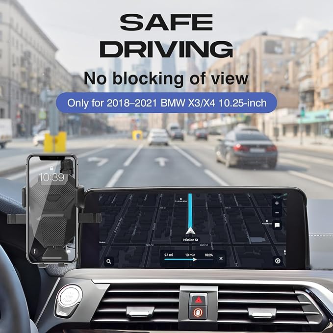 Car Phone Holder for BMW X3/X4 2018-2021 Accessories,Adjustable Phone Mount for 10.25-inch Screen,Hands-Free Ultra Stable Phone Stand for All Phones