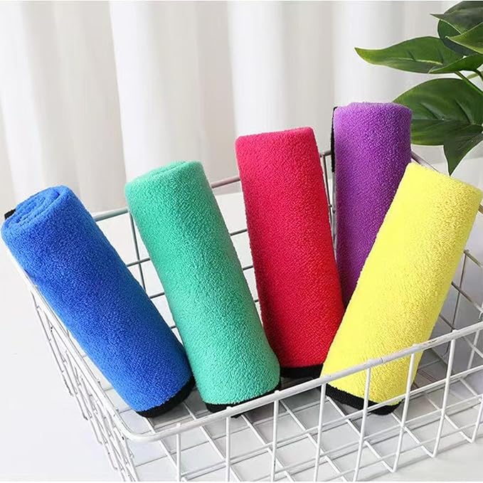 10 Pack Premium Microfiber Towels Coral velvet Washing and Detailing Towels for Car Detailing Household Cleaning Ultra-Soft Super Absorbent, Lint Streak-Free 11.8"x15.7” Cleaning Cloth (5colors)