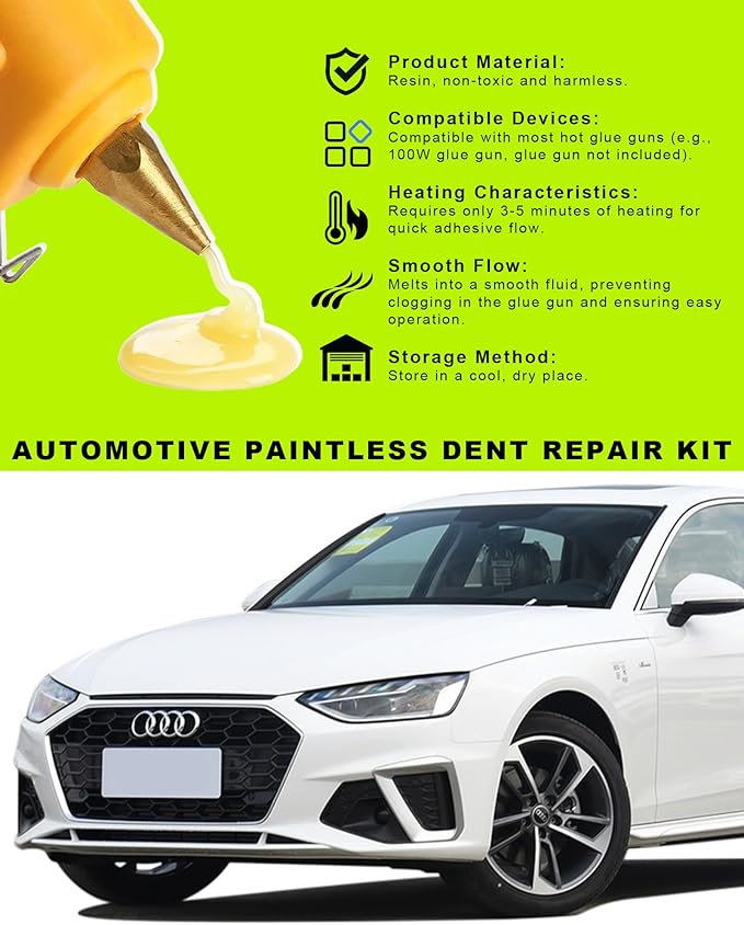 10 Pcs Hot Glue Sticks PDR Glue Sticks,Paintless Dent Remover Tool for Car Dent Repair,Glue Gun Sticks,PDR Tools,Home Improvement,Quick Daily Repair and DIY Small Craft Projects（ Yellow ）