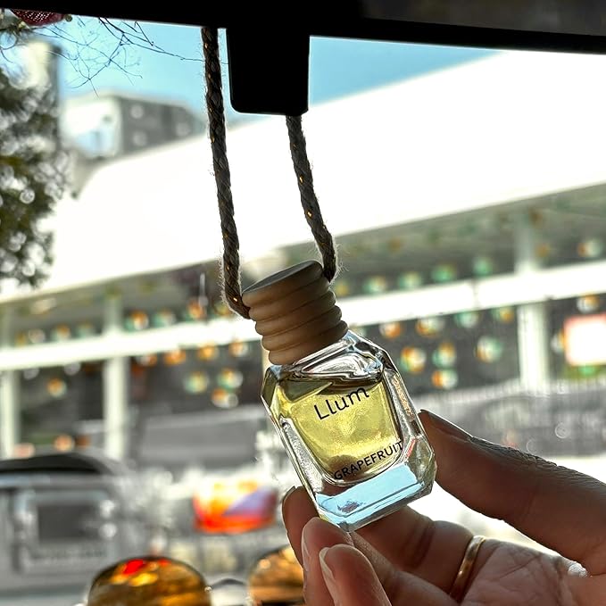 Grapefruit Hanging Air Freshener for Car, Home | with AC Vent Clip |10ml, 0.34 fl.oz |Luxury, Organic, Toxin-Free, Alcohol-Free Perfume |Interior Accessory for fresh Aroma|Long Lasting Fragrance
