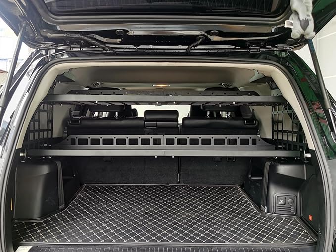 HIGH FLYING for Toyota 4Runner 2010-2024 Car Accessories Modular Storage Molle Panel System Trunk Shelf Luggage Carrier Cargo Racks Trunk Organizer Aluminum Kit with Two Levels of Shelf.