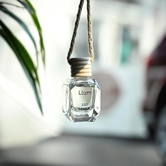 Lily Sandal Hanging Air Freshener for Car, Home | with AC Vent Clip |10ml, 0.34 fl.oz |Luxury, Organic, Toxin-Free, Alcohol-Free Perfume |Interior Accessory for fresh Aroma|Long Lasting Fragrance