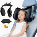 Car Headrest Pillow with Hook, Adjustable Car Seat Neck Support with Memory Foam & Ice Silk, 360° Rotating Travel Sleeping Headrest for Kids & Adults