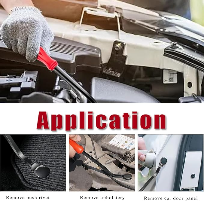 1 PCS Car Clips Fastener Remover Tool, Car Panel Dashboard Door Window Tool, Fastener Car Panel Door Interior Window Tool, Clip Puller Rivet Removal Tool (Red)