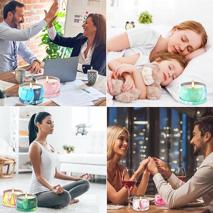 Scented Candles Gifts Set 24 Pack Soy Wax Travel Tin Jar Candles for Home 2.5 OZ jar Candles for Mom for Christmas, Birthday, Thanksgiving, Mother's Day